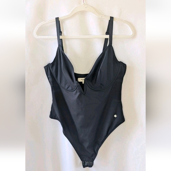 Popilush Deep V Neck Thong Shapewear Bodysuit Black XL NWT - Picture 8 of 13